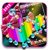 Diamond Rainbow Love Heart Theme أيقونة
