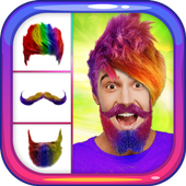 Crazy Man Hair Mustache Beard icon