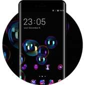 Neon theme wallpaper bubbles black flight other