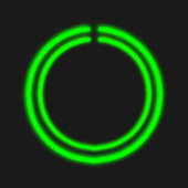Green C-Circle Neon Clock icon