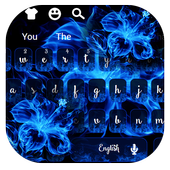 Blue Ice Fire Flower Keyboard أيقونة