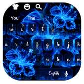 Blue Ice Fire Flower Keyboard on 9Apps