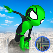 Spider Stickman Rope Hero - Crime City Gangster icon