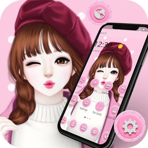 Pink Sweet Girl Love Theme icon