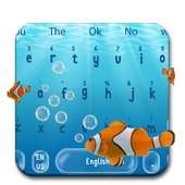 3D Live Clown Fish Keyboard Theme