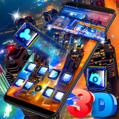 Light City 3D Glass Tech Theme icon