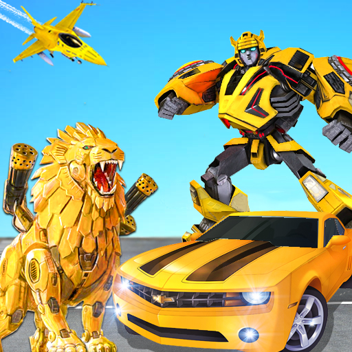 Superhero Flying Lion Robot Transform Game icon