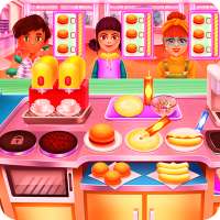 Fast Food Chef Cooking and Serving