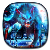 Blitzblauer wilder Wolf Keyboard Theme icon