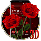 Elegant 3D Red Rose Launcher Theme icon
