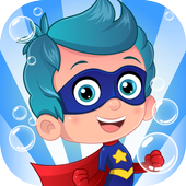 Sea adventure bubble of guppies icon