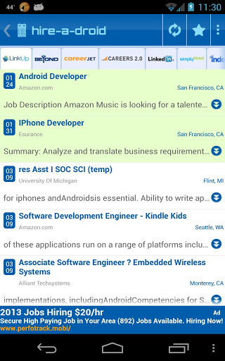 Job Search HireADroid classic screenshot 2