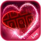 Live Neon Red Heart Keyboard Theme on 9Apps