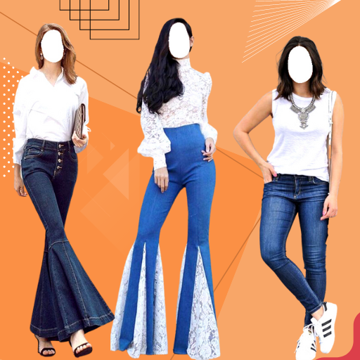 Girls Jeans Photo Suit أيقونة