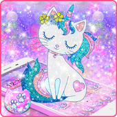 Pink Glitter Unicorn Cat Theme icon