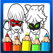 Coloring Book for Ladybug miracul &amp; Cat Noir icon