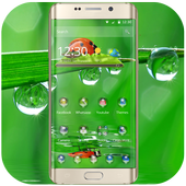 Green nature water drops wallpaper theme icon