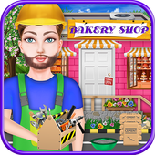 Sweet Bakery Shop Builder Store Construction Game icon