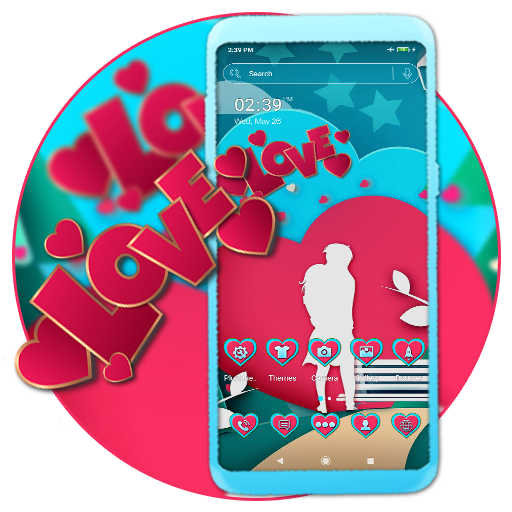 Couple Love Launcher Theme أيقونة