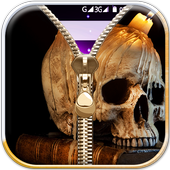 Skull Zipper Lock Scren Prank icon
