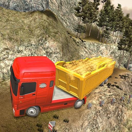Off-Road Gold Transport Trailer Trucker 3D icon