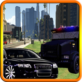 Police chase - hot asphalt icon