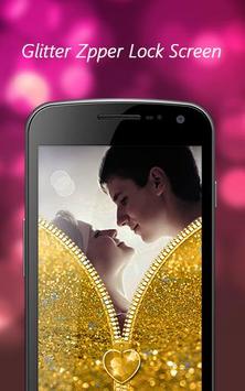 Glitter Zipper Lock Screen - My Photo Zipper Lock screenshot 1