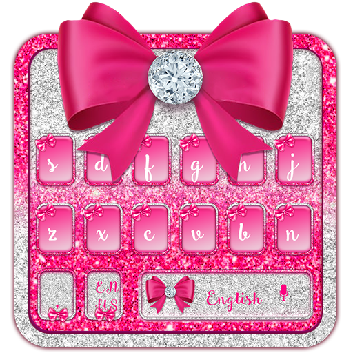 Luxury Pink Bow Diamond Keyboard icon