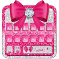 Luxury Pink Bow Diamond Keyboard