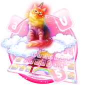 Cute Rainbow Pink Cat Keyboard icon