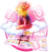 Cute Rainbow Pink Cat Keyboard