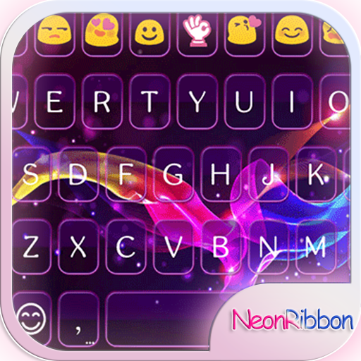 Neon Ribbon Emoji Keyboard أيقونة
