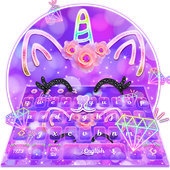 Lovely Unicorn Kitten Keyboard أيقونة