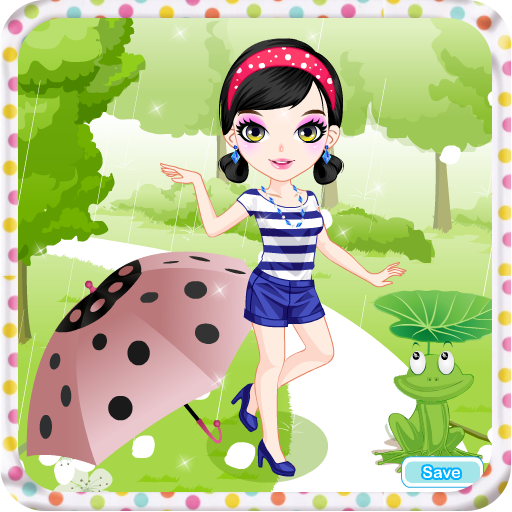 Mädchen im regen verkleiden icon