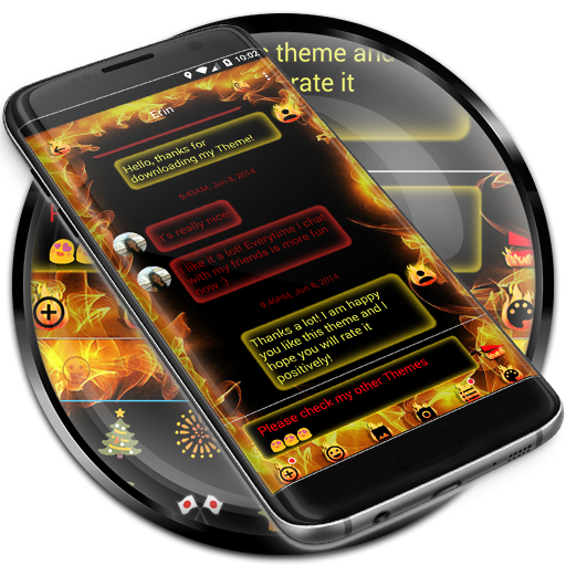 SMS Messages Flame Fire Theme icon
