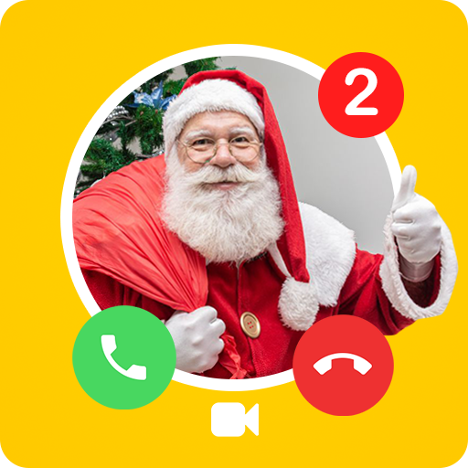 Call from Santa Claus + video call  Simulation icon