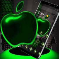 Green Neon Tech Apple Dark Theme