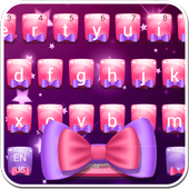 Cute Pink Purple Bow Keyboard Theme icon
