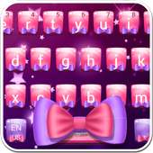 Cute Pink Purple Bow Keyboard Theme