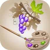 fruit coloring game for kids icon