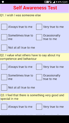Self Awareness Test screenshot 2