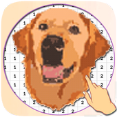 Coloring By Number Of Dog-Pixel Art icon
