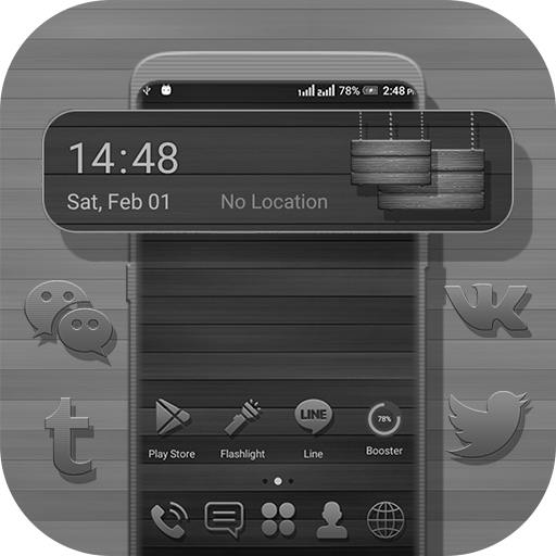 Wooden Graphite Launcher Theme icon