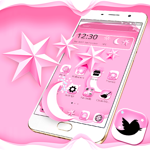 Pure Pink Star Moon Theme⭐🌙 icon