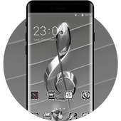 Theme for silver music note wallpaper icon