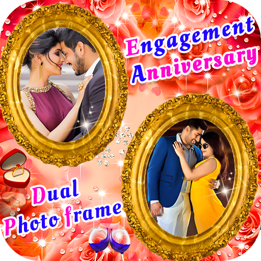 Engagement Anniversary Dual Photo Frame иконка
