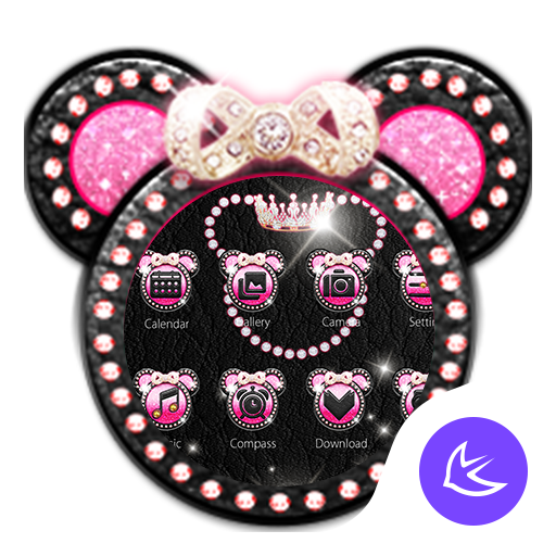 Pink Mickey Diamond Bowknot – APUS launcher theme icon