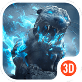 3D Theme - Roaring Lion 3D Wallpaper&amp;Icon icon