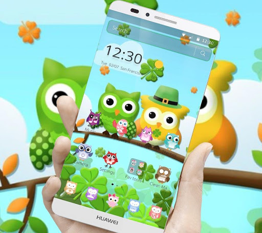 Green Cartoon Family Owl Theme screenshot 4