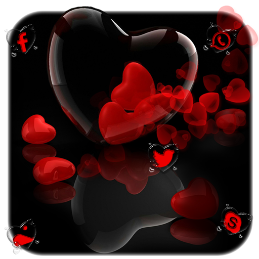 Romantic Red Love Heart Theme أيقونة